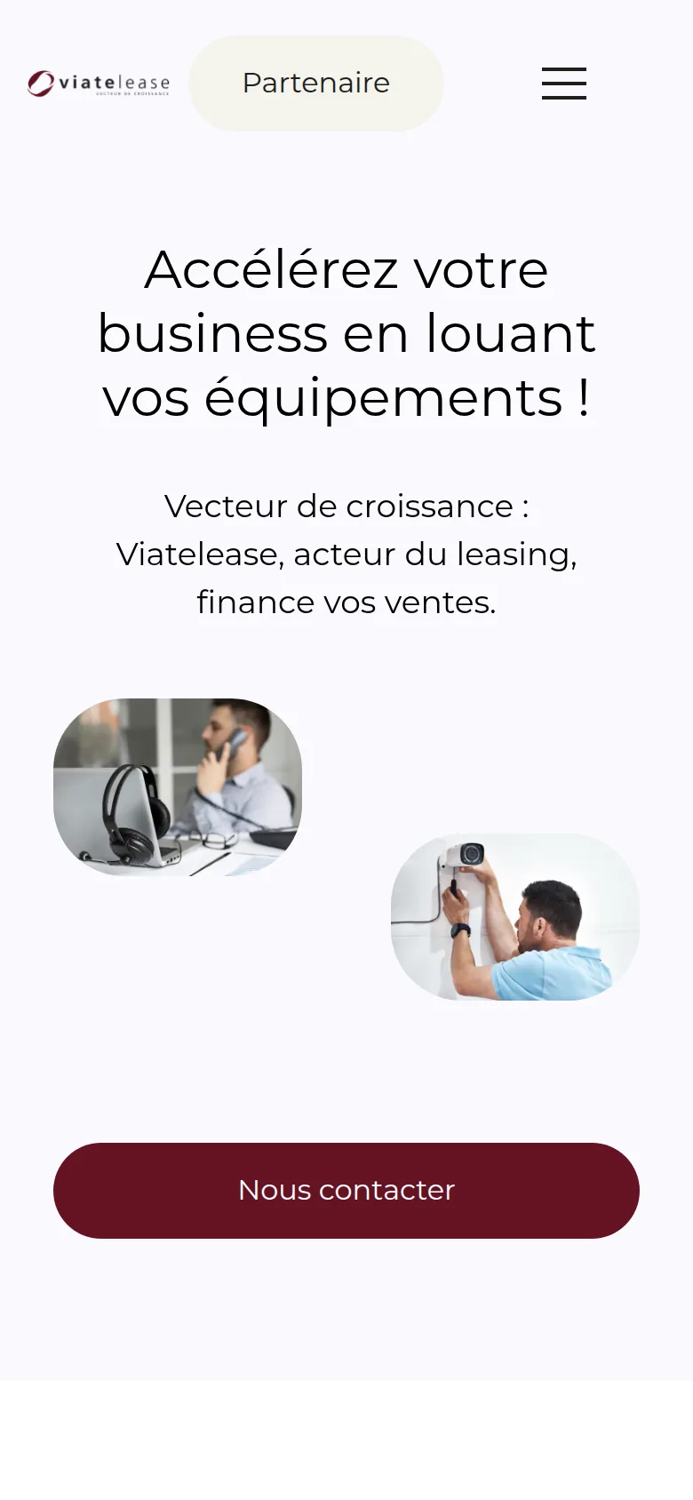 Version mobile de l'accueil